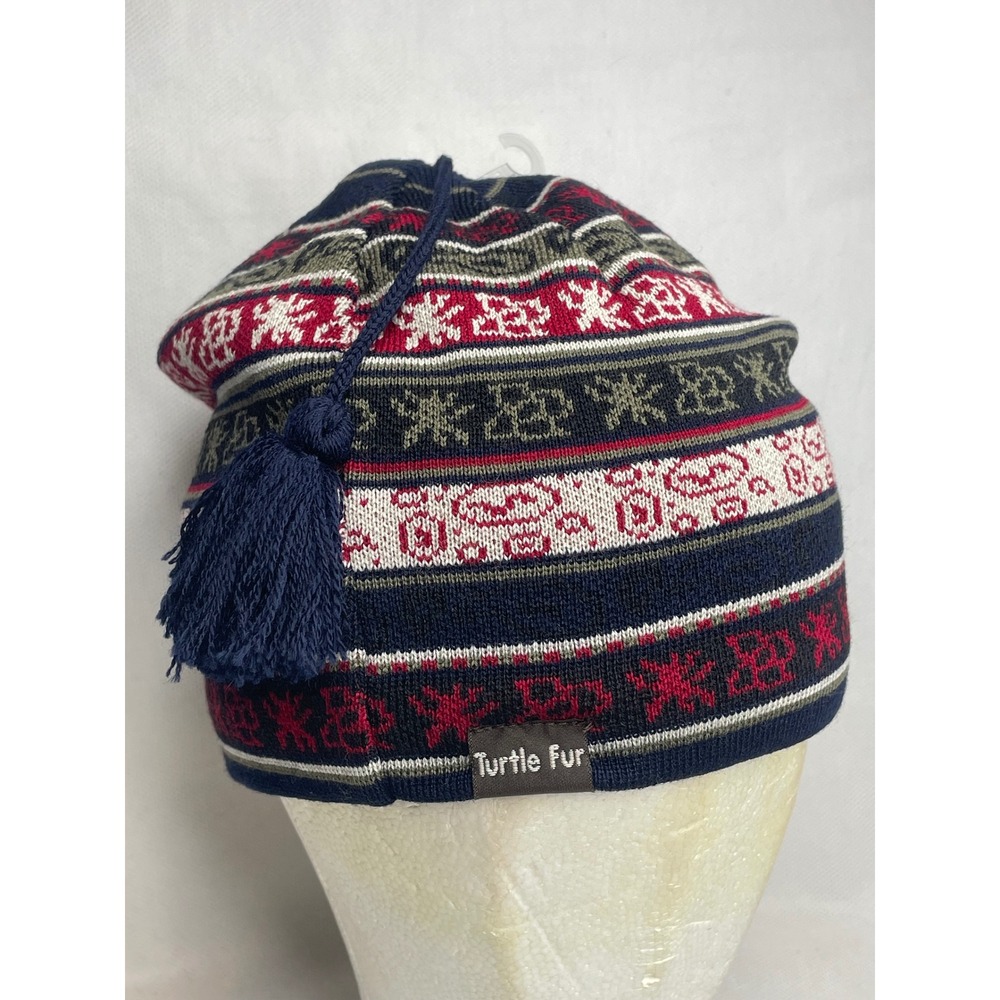 Turtle Fur Manus No Sweat Merino Wool Beanie Cap Adult One Size Navy Winter Hat